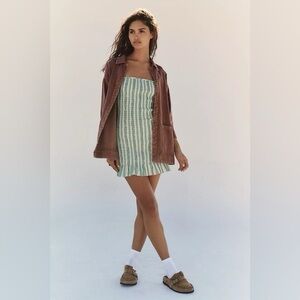 Free People Rylee Striped Green and White Dress (Dress ONLY) Sz XS
